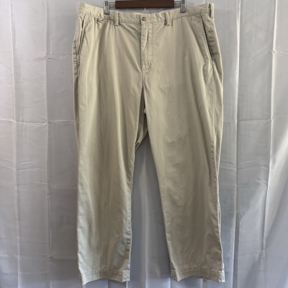 Polo‎ Ralph Lauren Blue Pony Pants Mens Khaki Chino Flat Front Straight 42x30